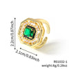 Jewelry Copper Inlaid Zircon Geometric Heart Shape Electroplating Set
