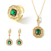 Jewelry Copper Inlaid Zircon Geometric Heart Shape Electroplating Set