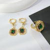 Jewelry Copper Inlaid Zircon Geometric Heart Shape Electroplating Set