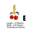 Jewelry Copper 18K Gold Plated Fruit Cherry Strawberry Pendant Bracelet