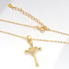 Jewelry Copper Love Pendant Cross Zircon Necklace Snake Bone Chain Electroplating Geometric Style