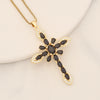Jewelry Copper Micro Inlaid Zircon Cross Pendant Necklace