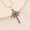 Jewelry Copper Micro Inlaid Zircon Cross Pendant Necklace