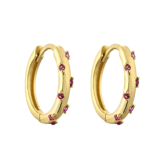 Jewelry Copper Microinlaid Colorful Zircon Geometric Elegant Women Earrings