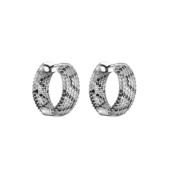 Jewelry Copper Microinlaid Zircon Leopard Geometric Pattern Electroplated Women's Earrings