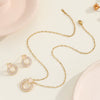 Jewelry Copper Microlay Geometric Zircon Necklace And Earrings Set Electroplating Women's Jewelry