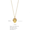 Jewelry Copper Mixed Gem Inlaid Zircon Geometric Electroplating Women's Titanium Steel Ochain Clavicle Necklace