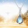 Jewelry Copper Mixed Gem Inlay Geometric Dropshaped Pendant Ochain Necklace For Women