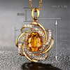 Jewelry Copper Mixed Gem Inlay Geometric Retro Flower Pendant Ochain Necklace