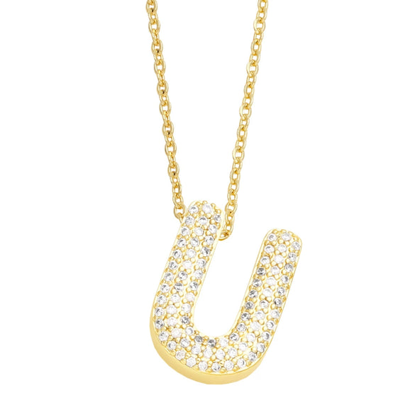 Jewelry Copper Necklace With Zircon Inlay And Letters Numbers Text Pattern Ochain For Women
