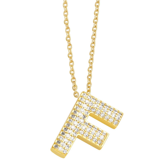 Jewelry Copper Necklace With Zircon Inlay And Letters Numbers Text Pattern Ochain For Women