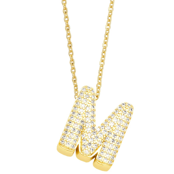 Jewelry Copper Necklace With Zircon Inlay And Letters Numbers Text Pattern Ochain For Women