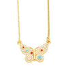 Jewelry Copper Ochain Butterfly Dripping Oil Insect Style Necklace