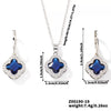 Jewelry Copper Ochain Set With Natural Plant Flowers Pattern And Zircon Inlay