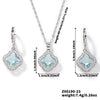 Jewelry Copper Ochain Set With Natural Plant Flowers Pattern And Zircon Inlay