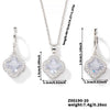 Jewelry Copper Ochain Set With Natural Plant Flowers Pattern And Zircon Inlay