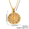 Jewelry Copper Oval Pendant Necklace With Cartoon Characters Electroplating