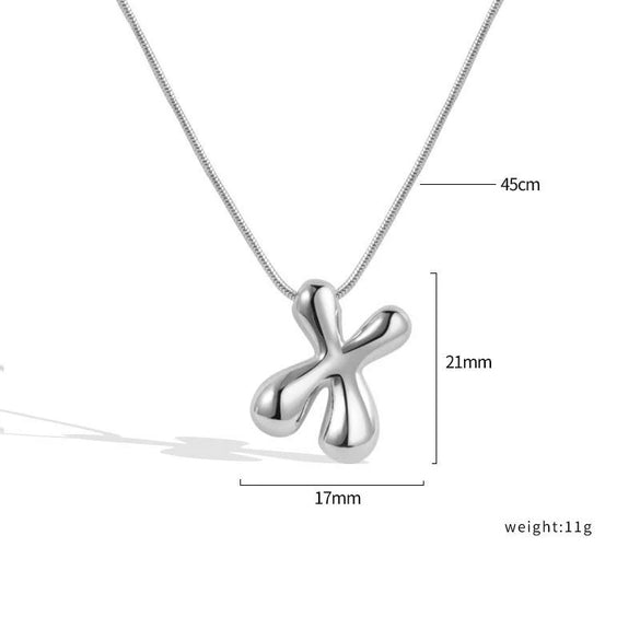 Jewelry Copper Pendant Necklace Geometric Letter Snake Bone Chain Gold Plated
