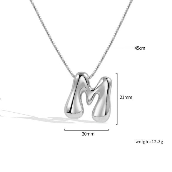 Jewelry Copper Pendant Necklace Geometric Letter Snake Bone Chain Gold Plated