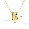 Jewelry Copper Pendant Necklace Geometric Letter Snake Bone Chain Gold Plated