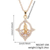 Jewelry Copper Pendant Set Zircon Geometric Retro Electroplating Necklace