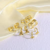 Jewelry Copper Plated 18K Gold Butterfly Geometric Light Luxury Style Ear Clip Earrings
