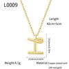 Jewelry Copper Plated With Real Gold Letters Numbers Text Irregular Style Necklace For Women