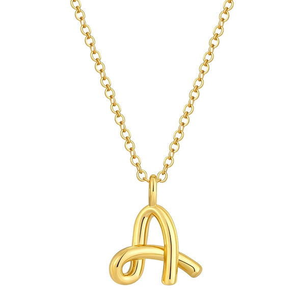Jewelry Copper Plated With Real Gold Letters Numbers Text Irregular Style Necklace For Women