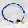 Jewelry Copper Real Gold Plated Woven Hand Rope Chain With Flower Pattern For Women
