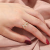 Jewelry Copper Ring With Microinlay White Zircon Geometric Style Electroplating