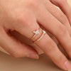 Jewelry Copper Ring With Microinlay White Zircon Geometric Style Electroplating