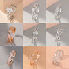Jewelry Copper Ring With Microinlay White Zircon Geometric Style Electroplating