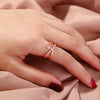 Jewelry Copper Ring With Microinlay White Zircon Geometric Style Electroplating