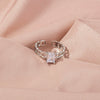 Jewelry Copper Ring With Microinlay White Zircon Geometric Style Electroplating