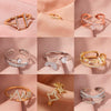 Jewelry Copper Ring With Microinlay White Zircon Geometric Style Electroplating