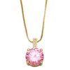 Jewelry Copper Round Zircon Geometric Minimalist Pendant Necklace With Box Chain