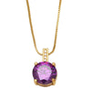 Jewelry Copper Round Zircon Geometric Minimalist Pendant Necklace With Box Chain