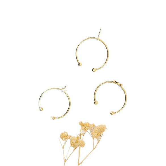 Jewelry Copper Small Fragrance Geometric Electroplated Open Ring Holder Earrings Accessories