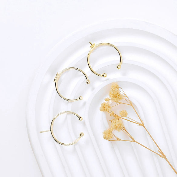 Jewelry Copper Small Fragrance Geometric Electroplated Open Ring Holder Earrings Accessories