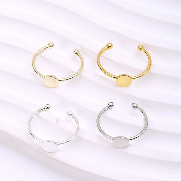 Jewelry Copper Small Fragrance Geometric Electroplated Open Ring Holder Earrings Accessories
