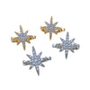 Jewelry Copper Star Shaped Headphone Clip Earrings With Zirconia Fashion Minimalist Design