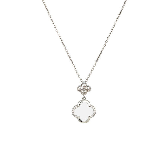 Jewelry Copper Titanium Steel Four Leaf Clover Style Electroplating Women's Fourpiece Set Necklace Bracelet Earrings Ring