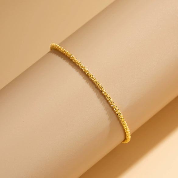 Jewelry Copper Wave Pattern Multilayer Ankle Chain For Women