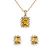 Jewelry Copper Zinc Alloy Geometric Square Electroplating Letters Earrings Pendant Set For Women