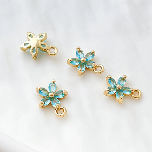 Jewelry Copper Zircon Bauhinia Pendant Electroplated Accessories