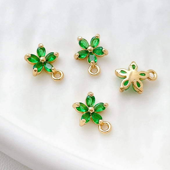 Jewelry Copper Zircon Bauhinia Pendant Electroplated Accessories