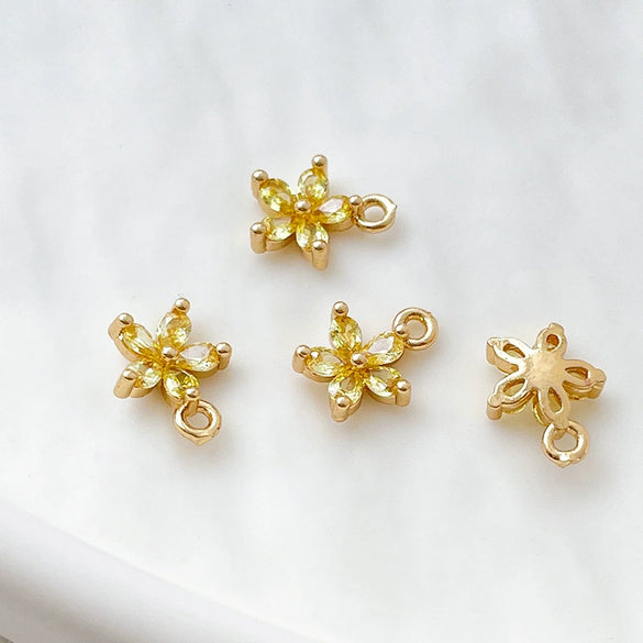 Jewelry Copper Zircon Bauhinia Pendant Electroplated Accessories