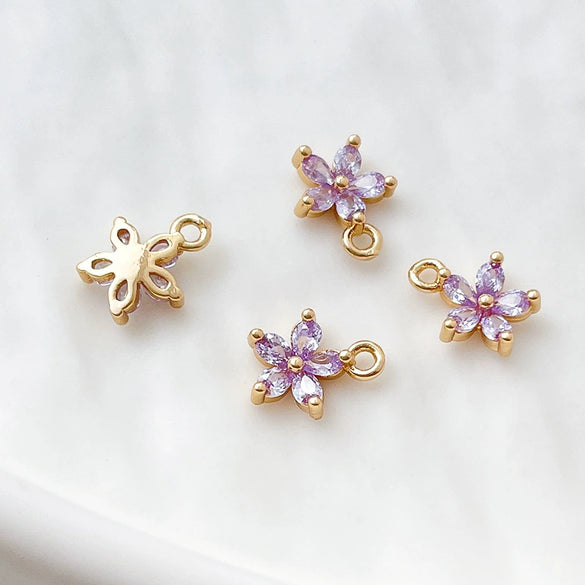 Jewelry Copper Zircon Bauhinia Pendant Electroplated Accessories