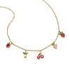 Jewelry Copper Zircon Fruit Pattern Cross Chain Necklace For Women Set With Precious Stones