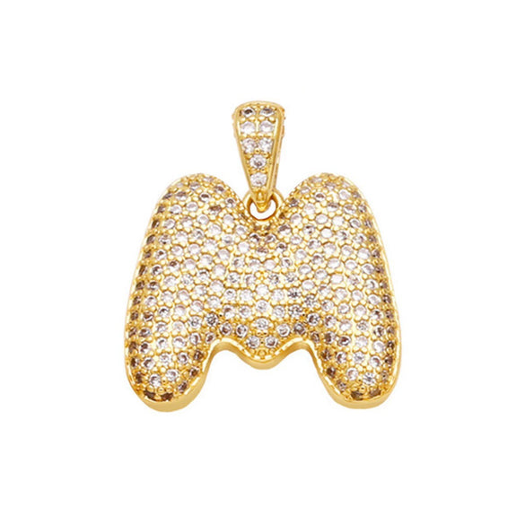 Jewelry Copper Zircon Goldplated Letter Clavicle Chain Pendant With Ochain And Electroplating Treatment